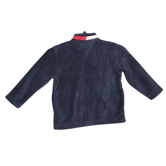Vintage 90s Tommy Hilfiger Kids Navy‎ Fleece Zip Up Size 3T - Picture 6 of 6